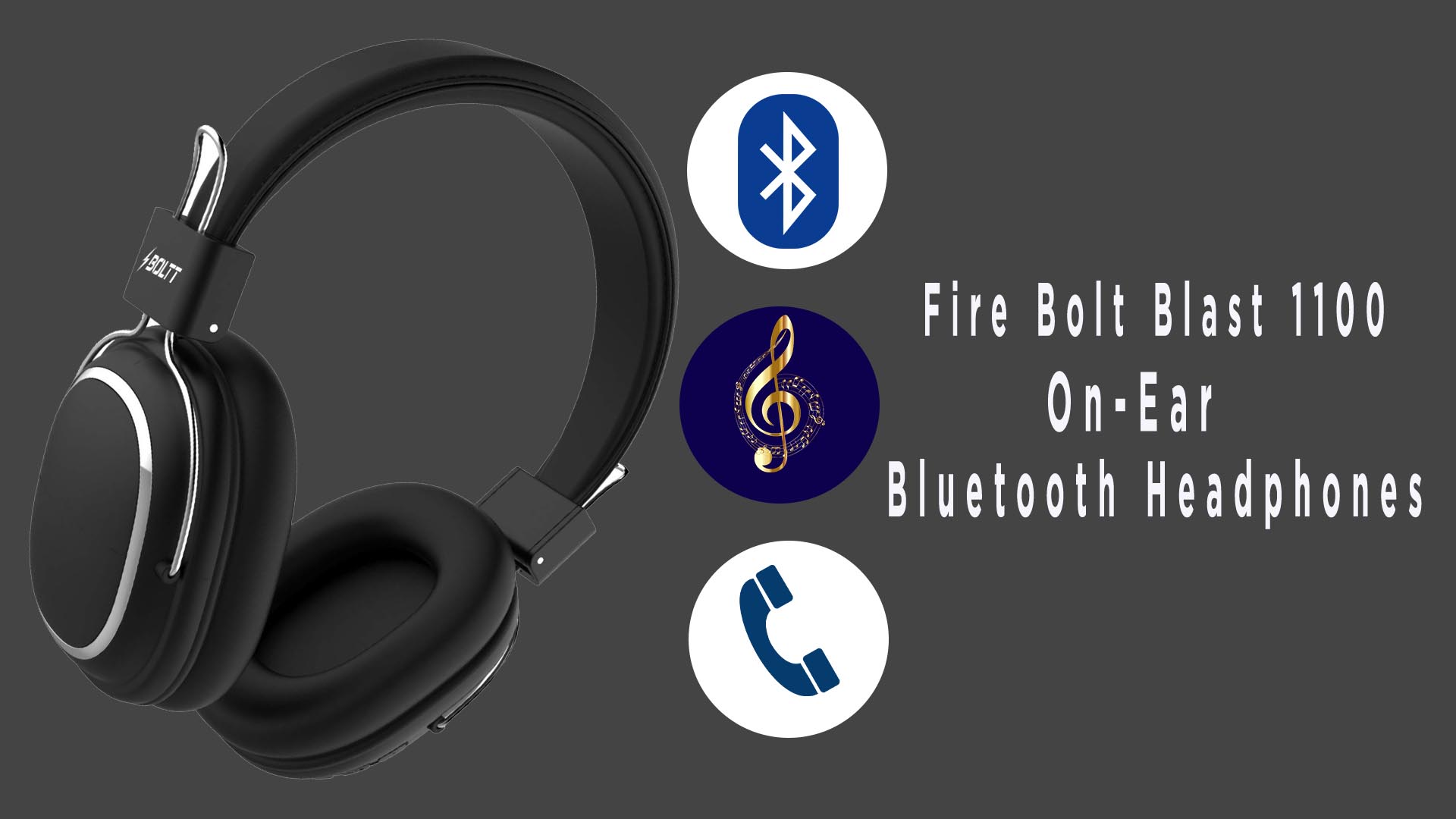 Fire-Boltt Blast 1100 On-Ear Bluetooth Headphones